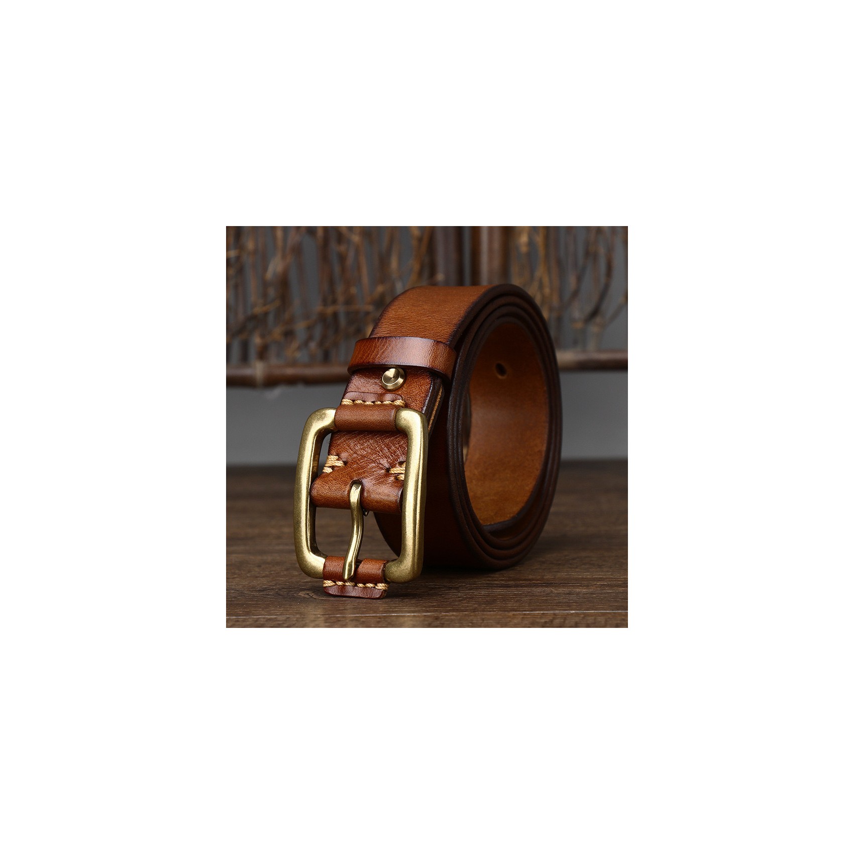 Чоловічий шкіряний ремінь Bernard світло-коричневий