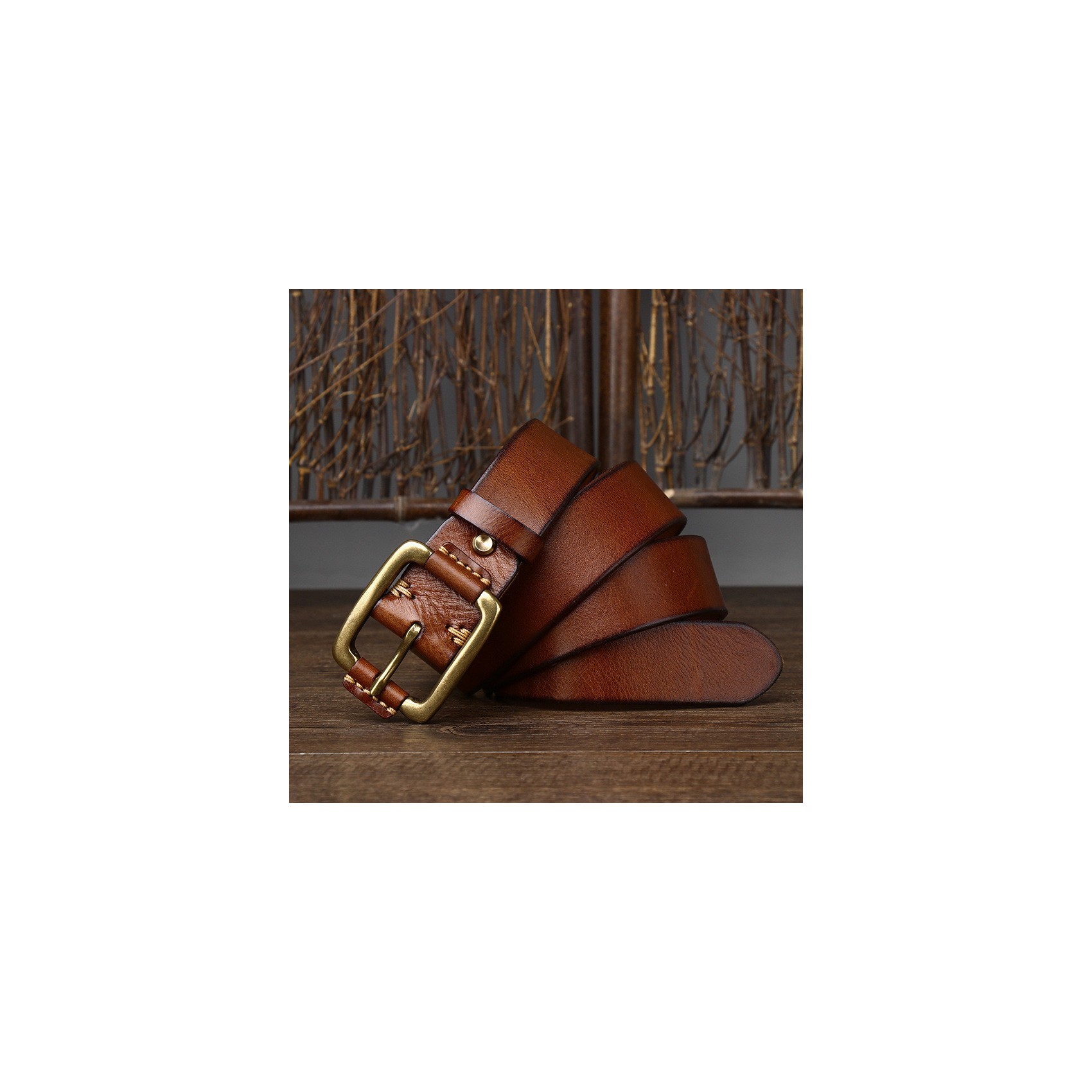 Чоловічий шкіряний ремінь Bernard світло-коричневий