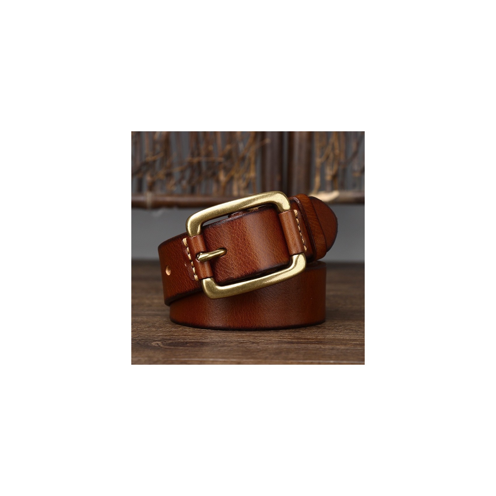 Чоловічий шкіряний ремінь Bernard світло-коричневий