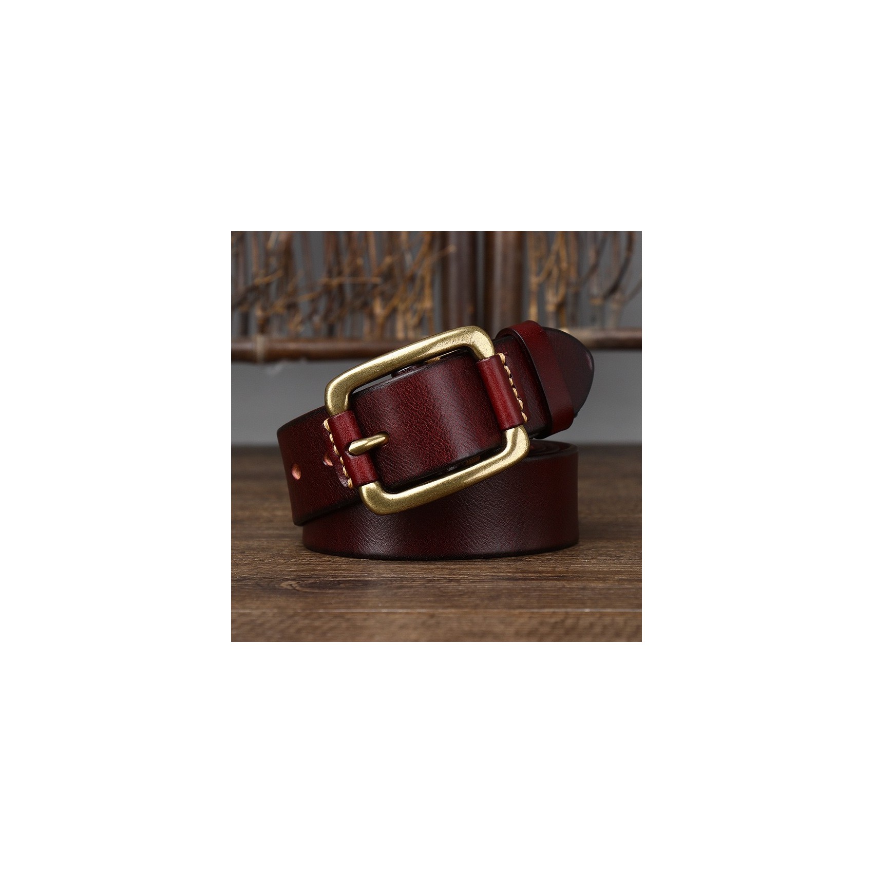 Мужской кожаный ремень Bernard коричневый