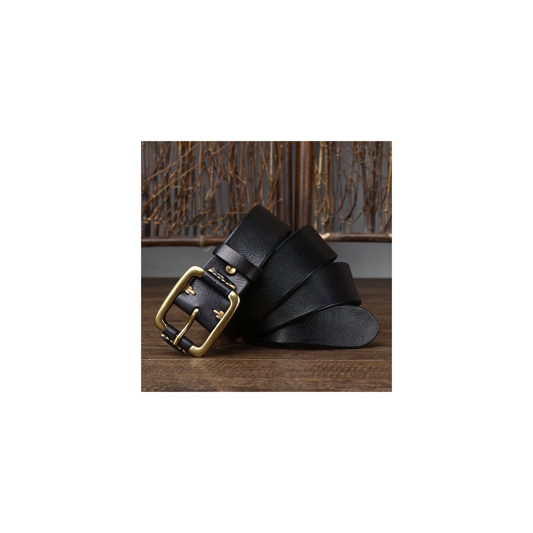 Чоловічий шкіряний ремінь Bernard чорний