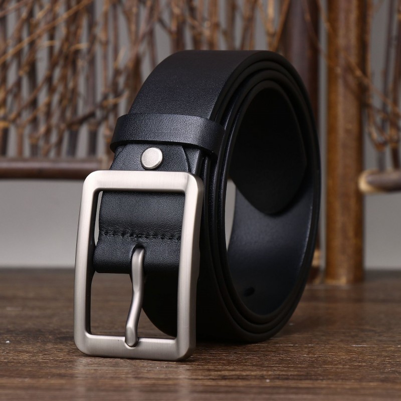 Чоловічий шкіряний ремінь Lemmingtone чорний