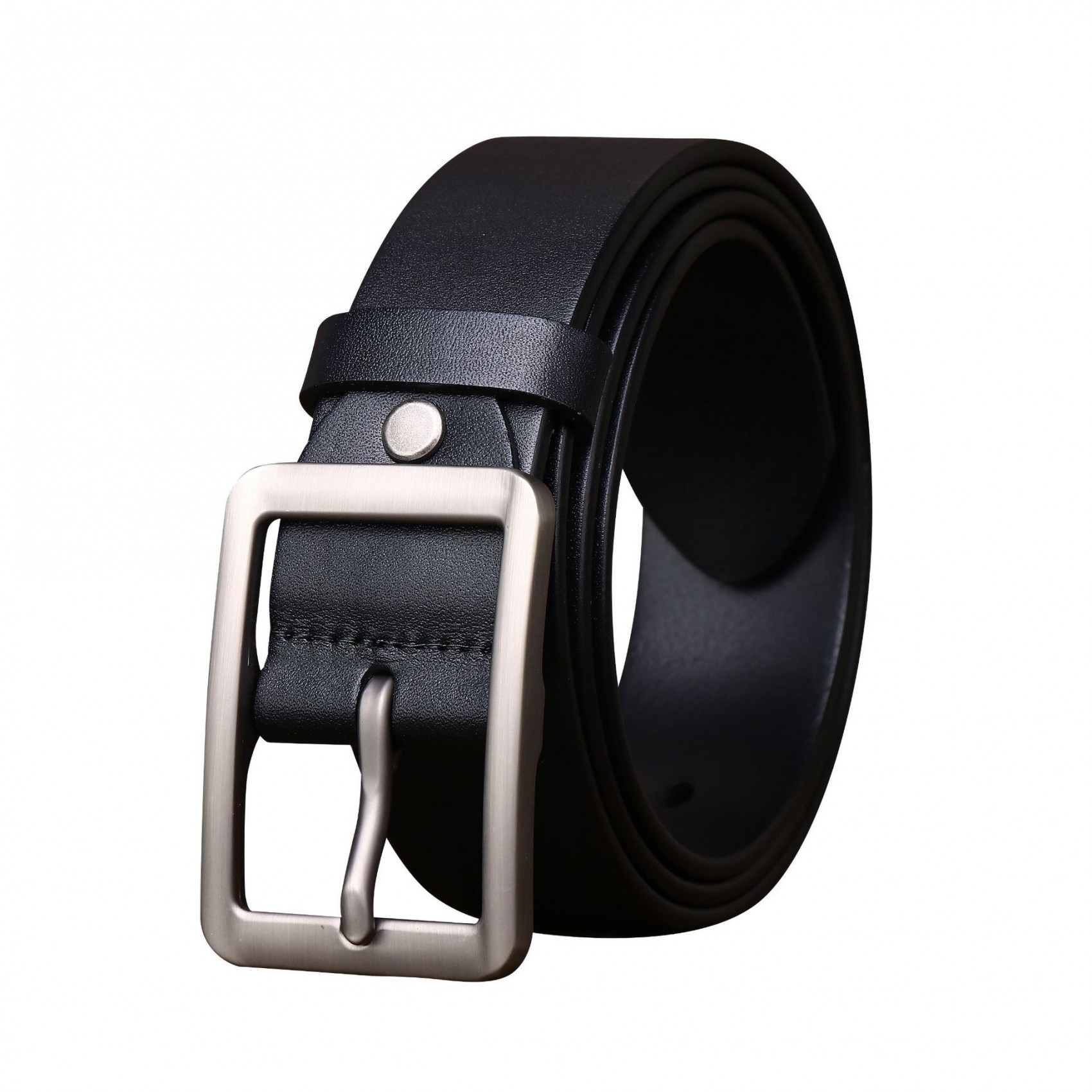 Чоловічий шкіряний ремінь Lemmingtone чорний