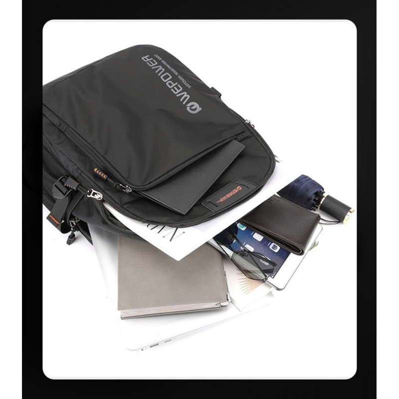 Мужской рюкзак для ноутбука WePower черный - 8 фото