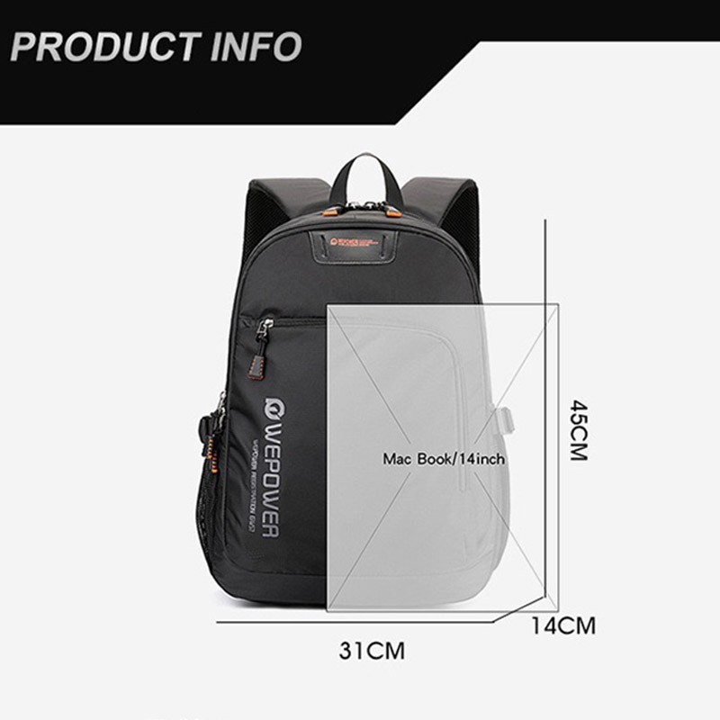 Мужской рюкзак для ноутбука WePower черный - 11 фото