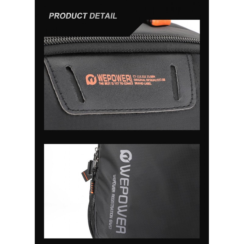 Чоловічий рюкзак для ноутбука WePower чорний - 15 фото