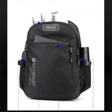 Чоловічий рюкзак для ноутбука WePower чорний фото