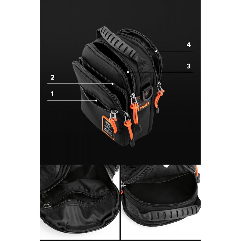 Чоловіча сумка барсетка Power через плече чорна - 7 фото