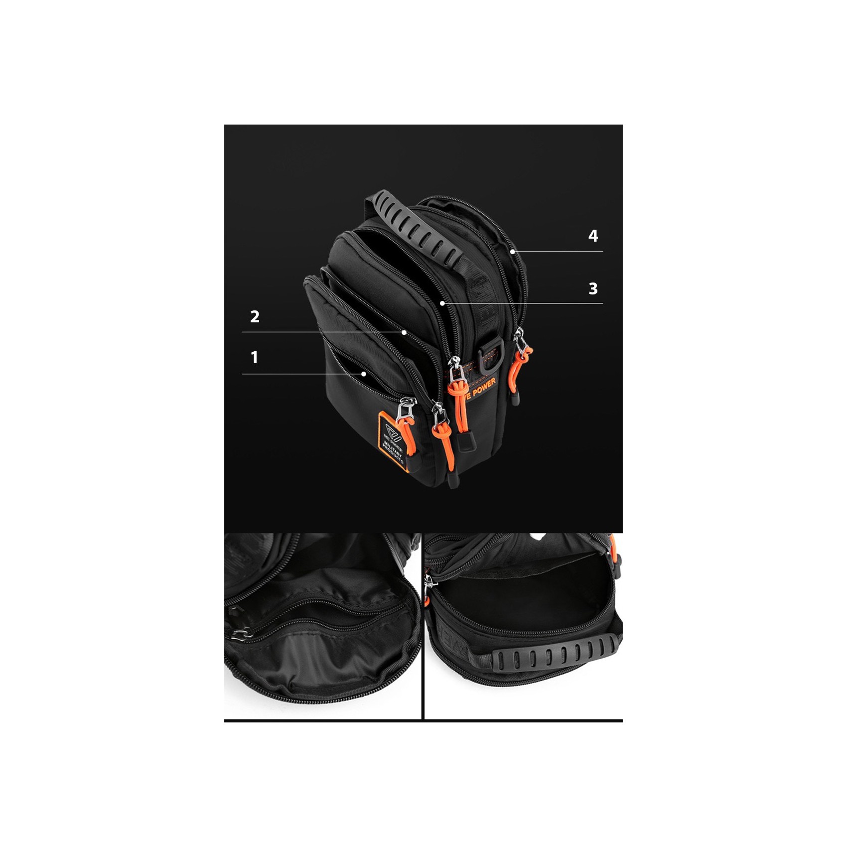 Мужская сумка барсетка Power через плечо черная