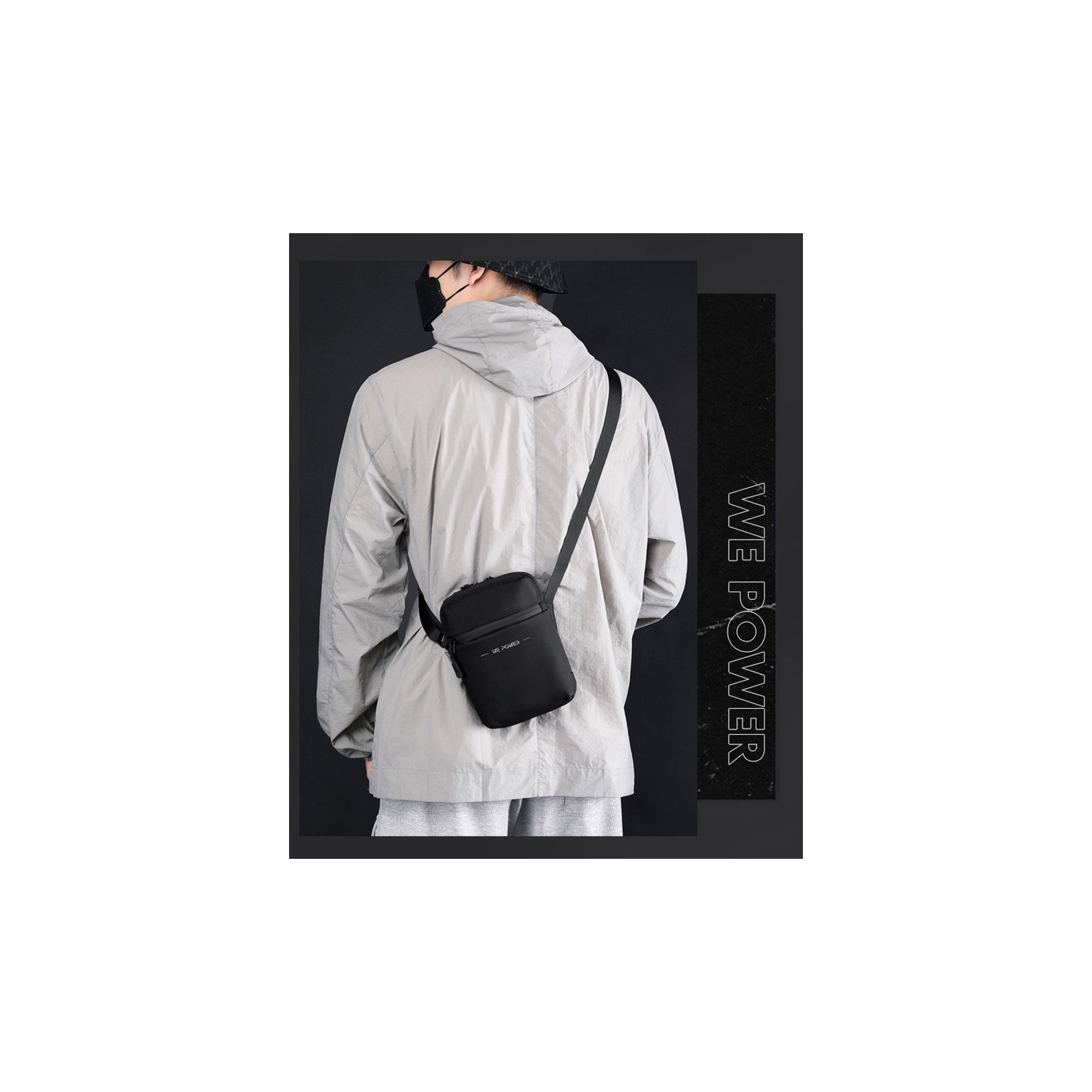 Мужская сумка барсетка WePower через плечо черная