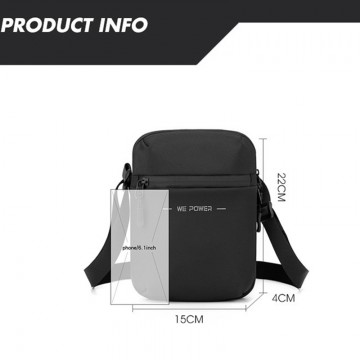 Чоловіча сумка барсетка WePower через плече чорна фото