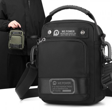 Чоловіча сумка барсетка Ewan через плече чорна фото