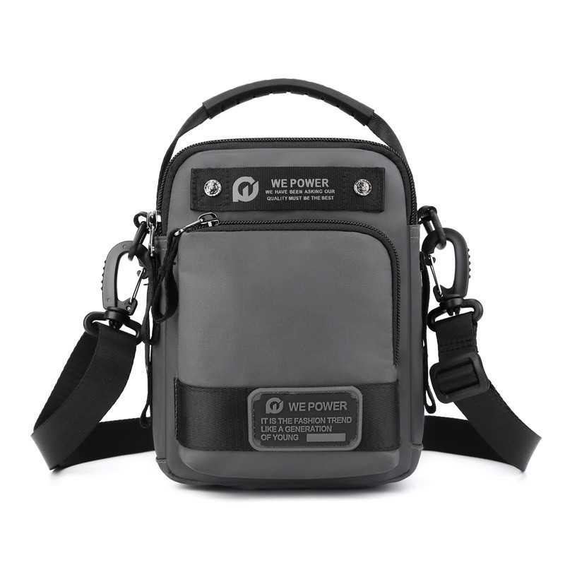 Мужская сумка барсетка Ewan через плечо серая фото