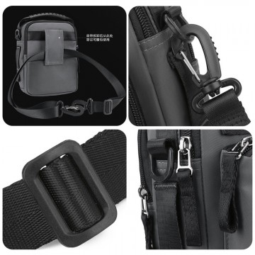 Мужская сумка барсетка Ewan через плечо серая фото