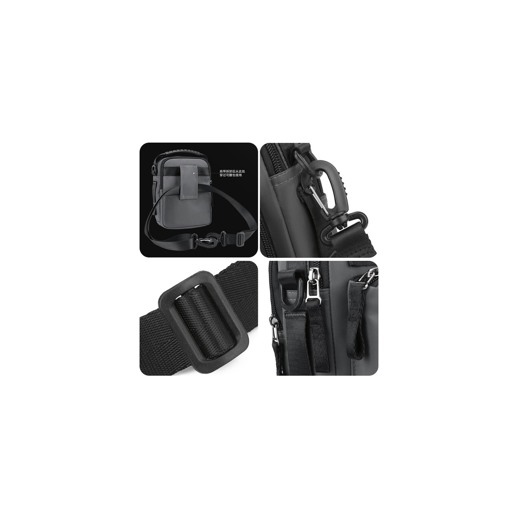 Чоловіча сумка барсетка Ewan через плече сіра