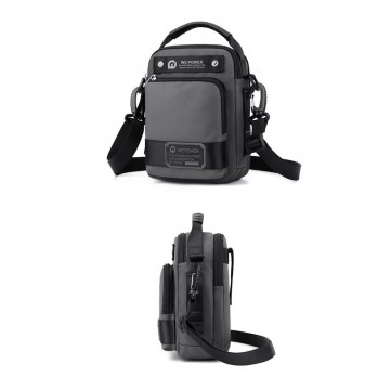 Чоловіча сумка барсетка Ewan через плече сіра фото