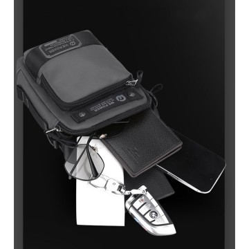 Мужская сумка барсетка Ewan через плечо серая фото