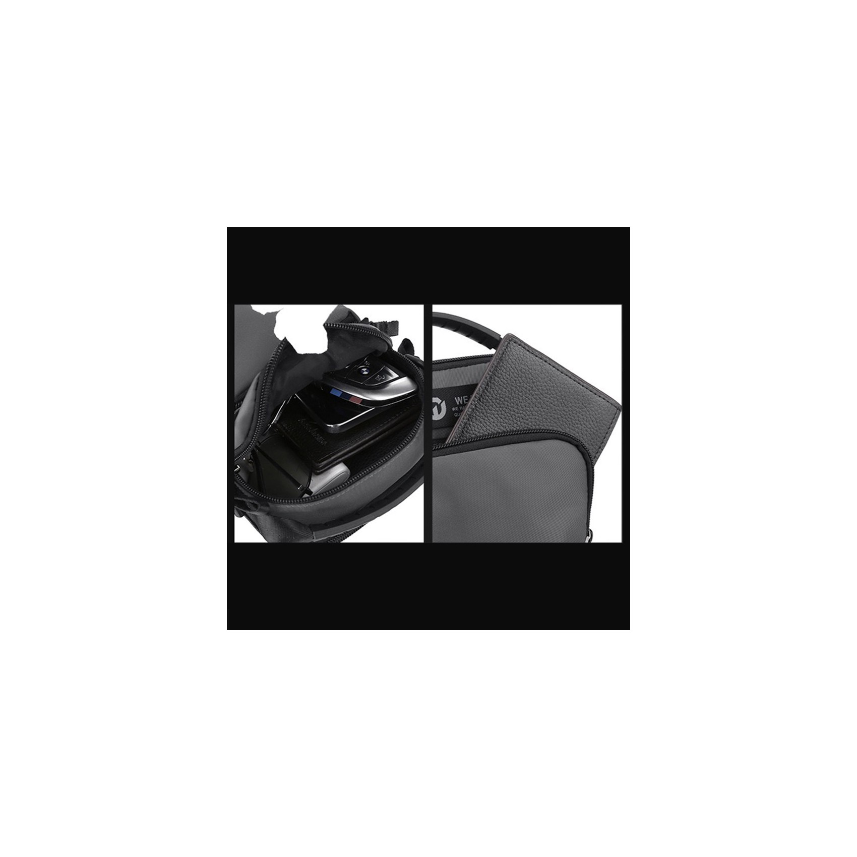 Чоловіча сумка барсетка Ewan через плече сіра