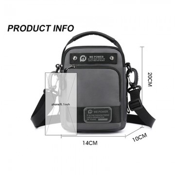 Чоловіча сумка барсетка Ewan через плече сіра фото