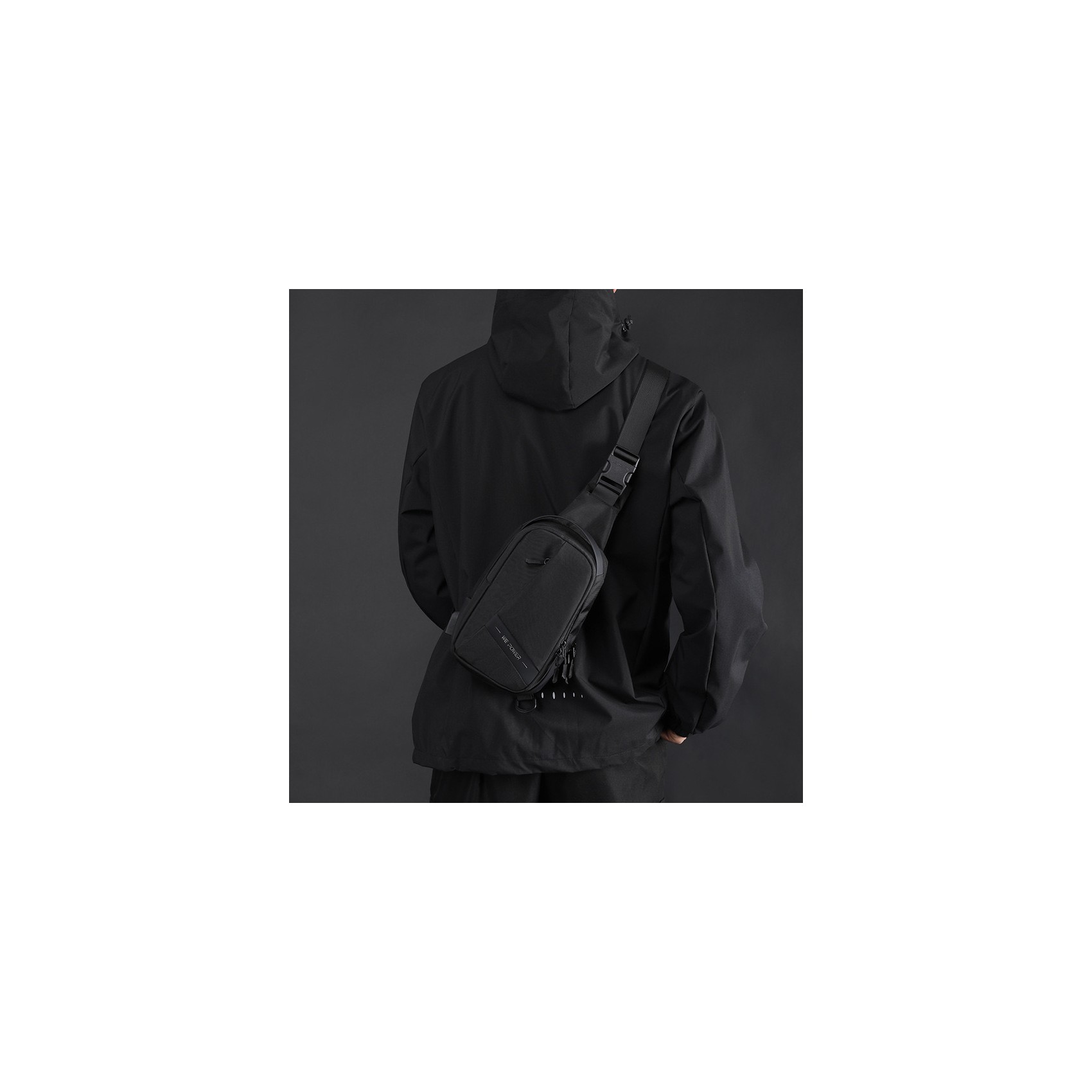 Чоловіча сумка-рюкзак слінг Simon на одне плече чорна