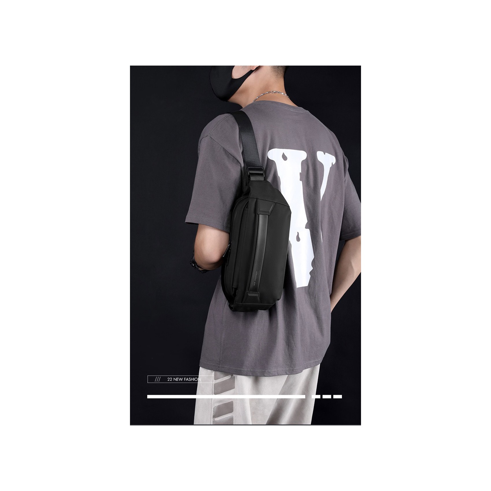 Сумка бананка на пояс Flint чорна