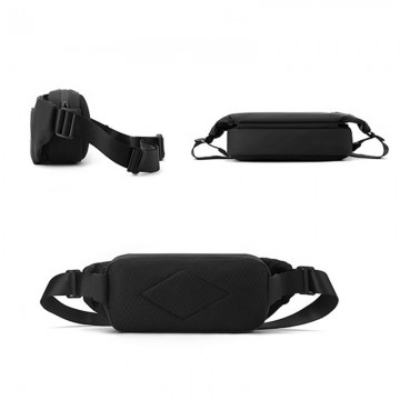 Сумка бананка на пояс Flint черная фото