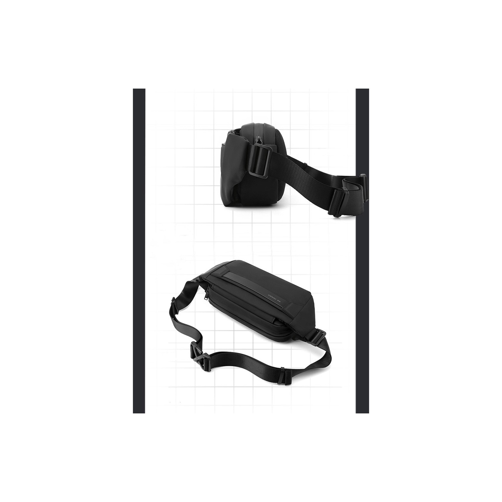 Сумка бананка на пояс Flint черная