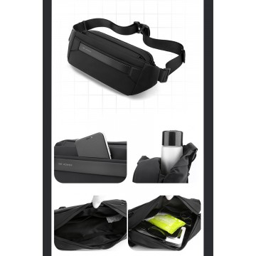 Сумка бананка на пояс Flint черная фото