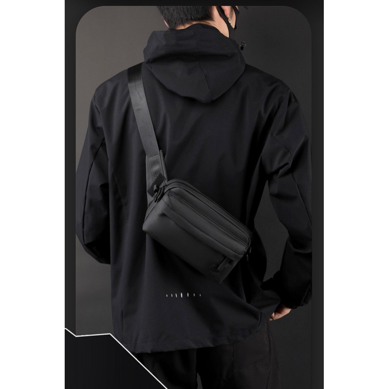 Мужская сумка через плечо Walker черная - 3 фото