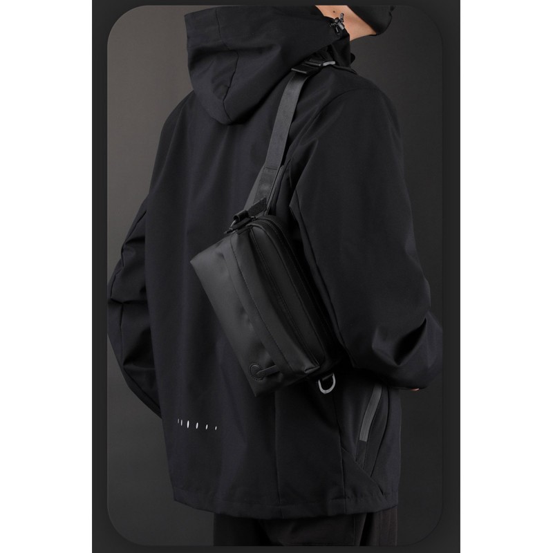 Чоловіча сумка через плече Walker чорна - 11 фото