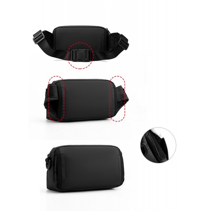 Мужская сумка через плечо Walker черная - 17 фото