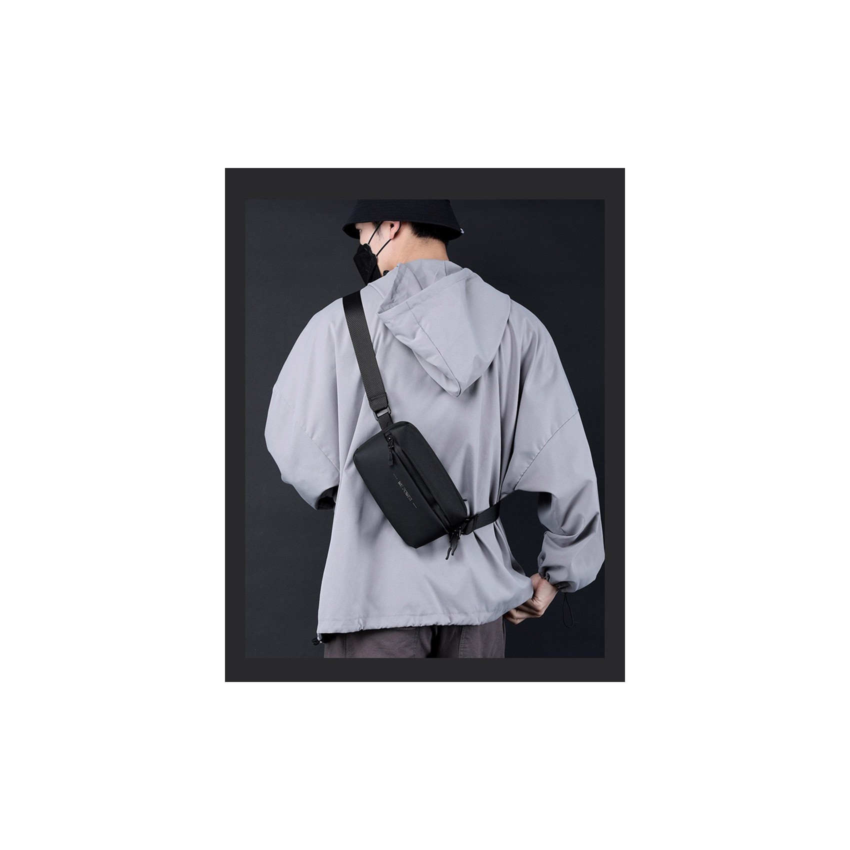 Сумка бананка на пояс WePower черная