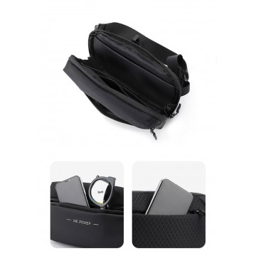 Сумка бананка на пояс WePower чорна фото