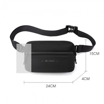 Сумка бананка на пояс WePower черная фото