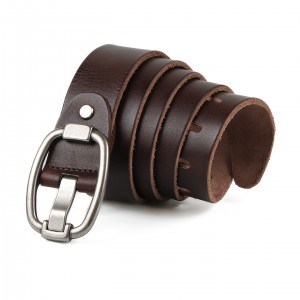 Чоловічий шкіряний ремінь темно-коричневий