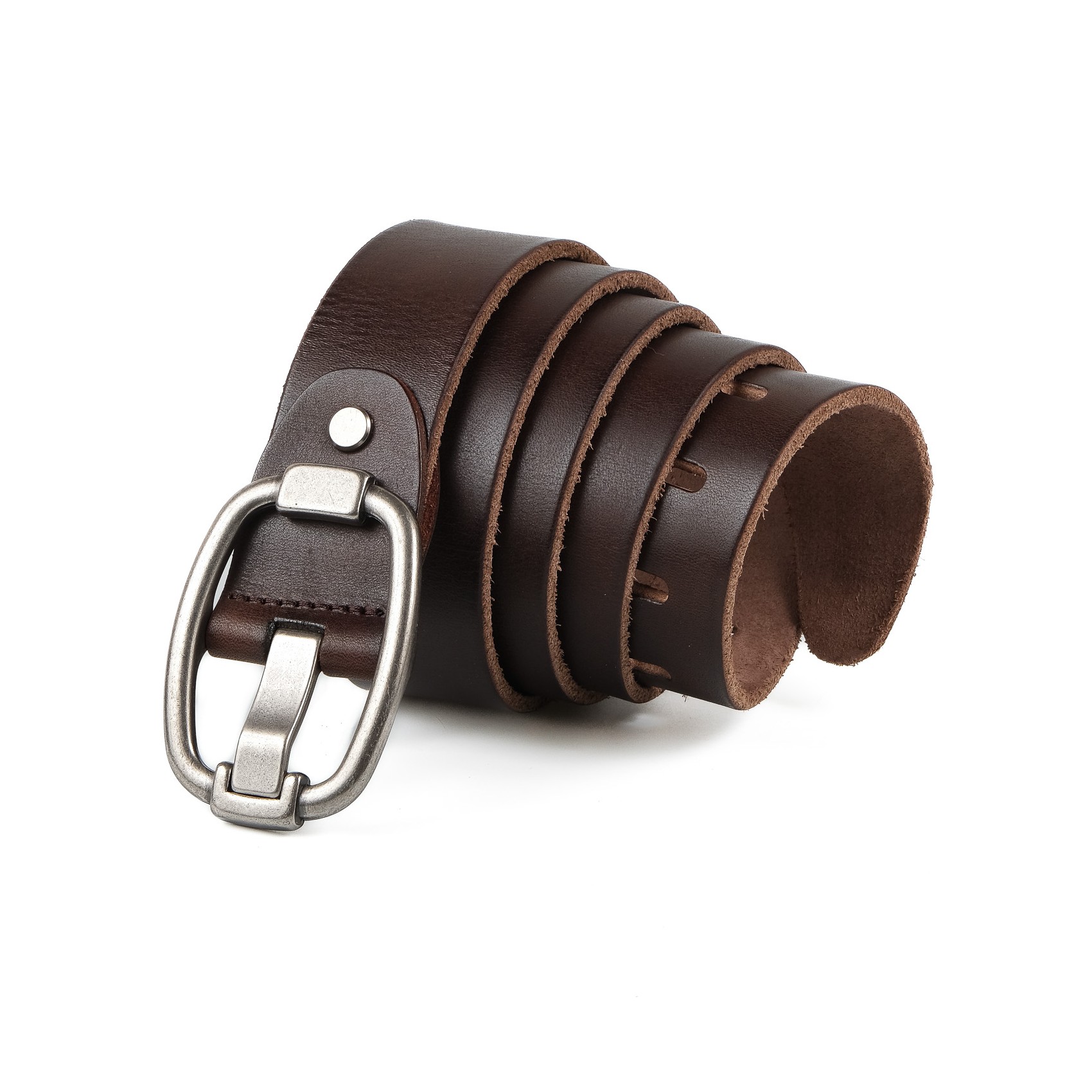 Чоловічий шкіряний ремінь темно-коричневий