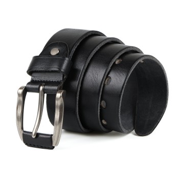 Мужской кожаный ремень Hermann черный фото