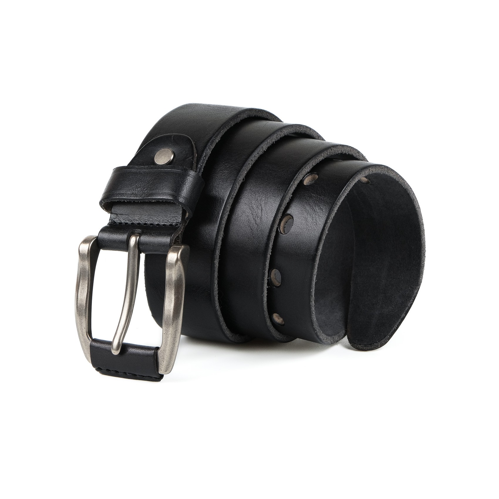 Мужской кожаный ремень Hermann черный