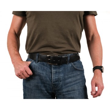 Чоловічий шкіряний ремінь Hermann чорний фото