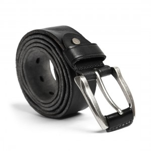Мужской кожаный ремень Hermann черный