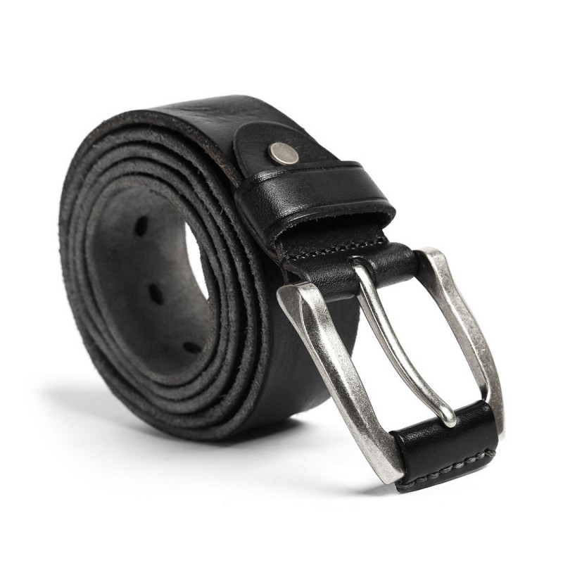Мужской кожаный ремень Hermann черный