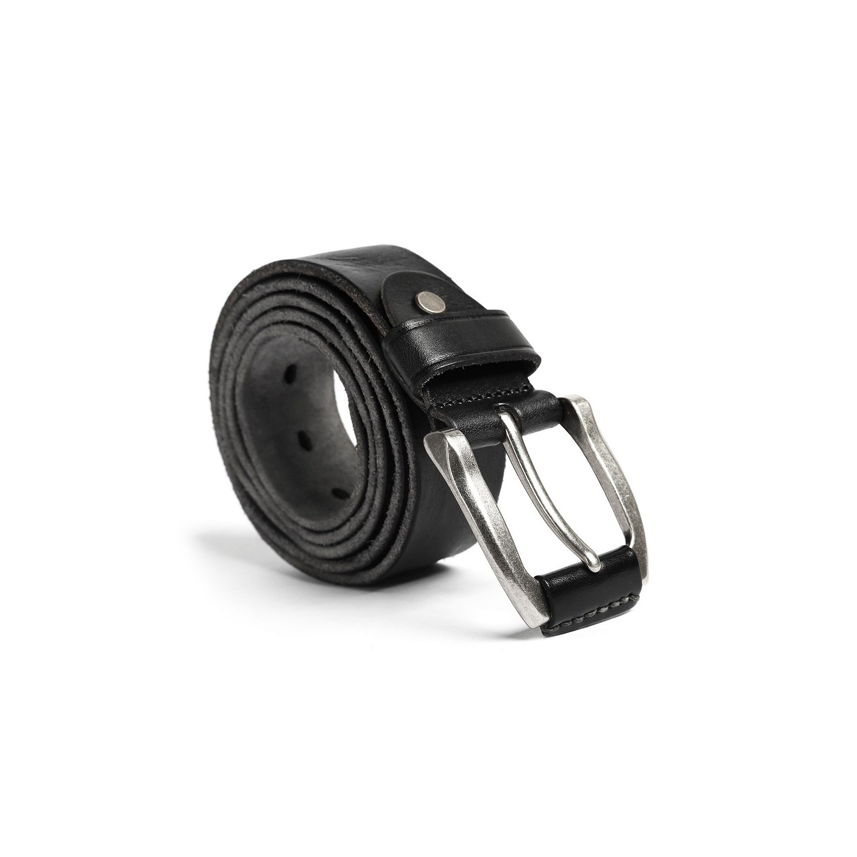 Мужской кожаный ремень Hermann черный