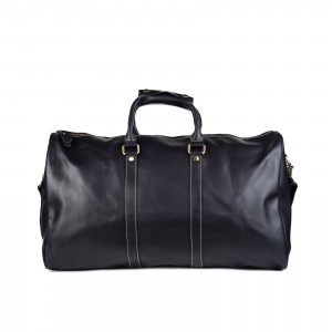 Чоловіча шкіряна дорожня сумка Oswald чорна