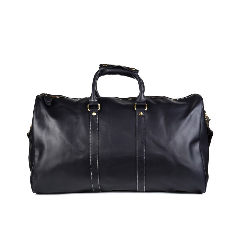 Мужская кожаная дорожная сумка Oswald черная