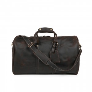 Чоловіча шкіряна дорожня сумка Oswald темно-коричнева