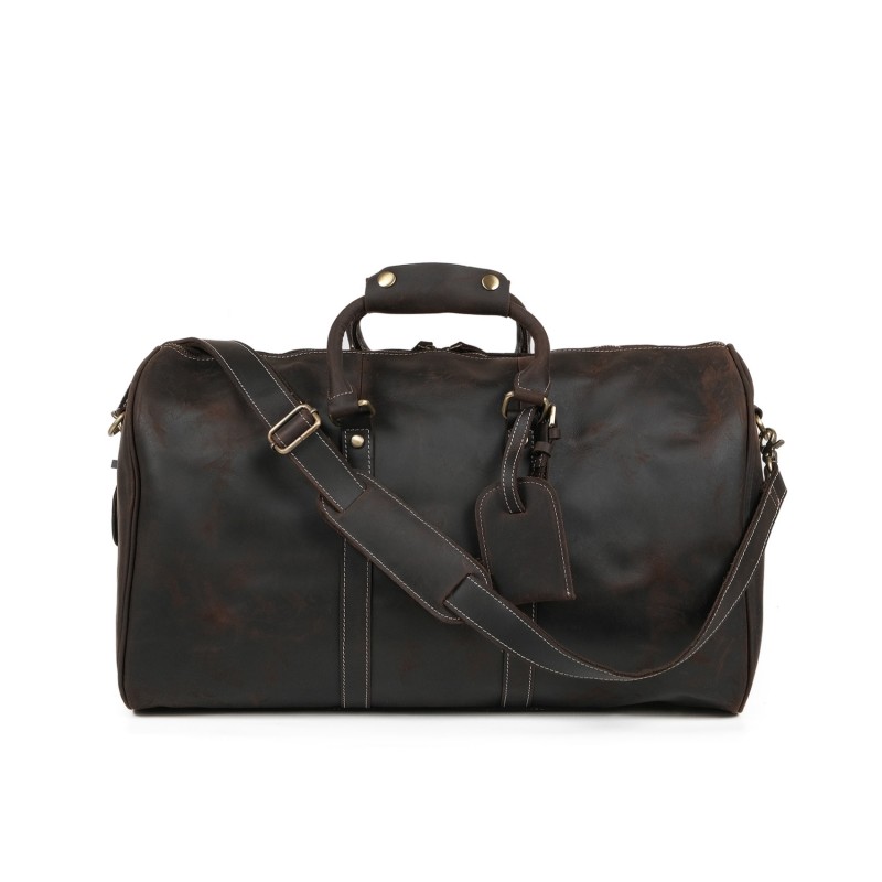 Мужская кожаная дорожная сумка Oswald темно-коричневая