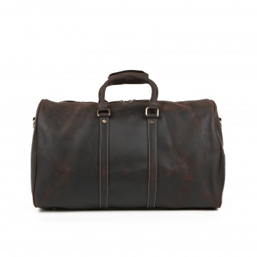 Чоловіча шкіряна дорожня сумка Oswald темно-коричнева фото