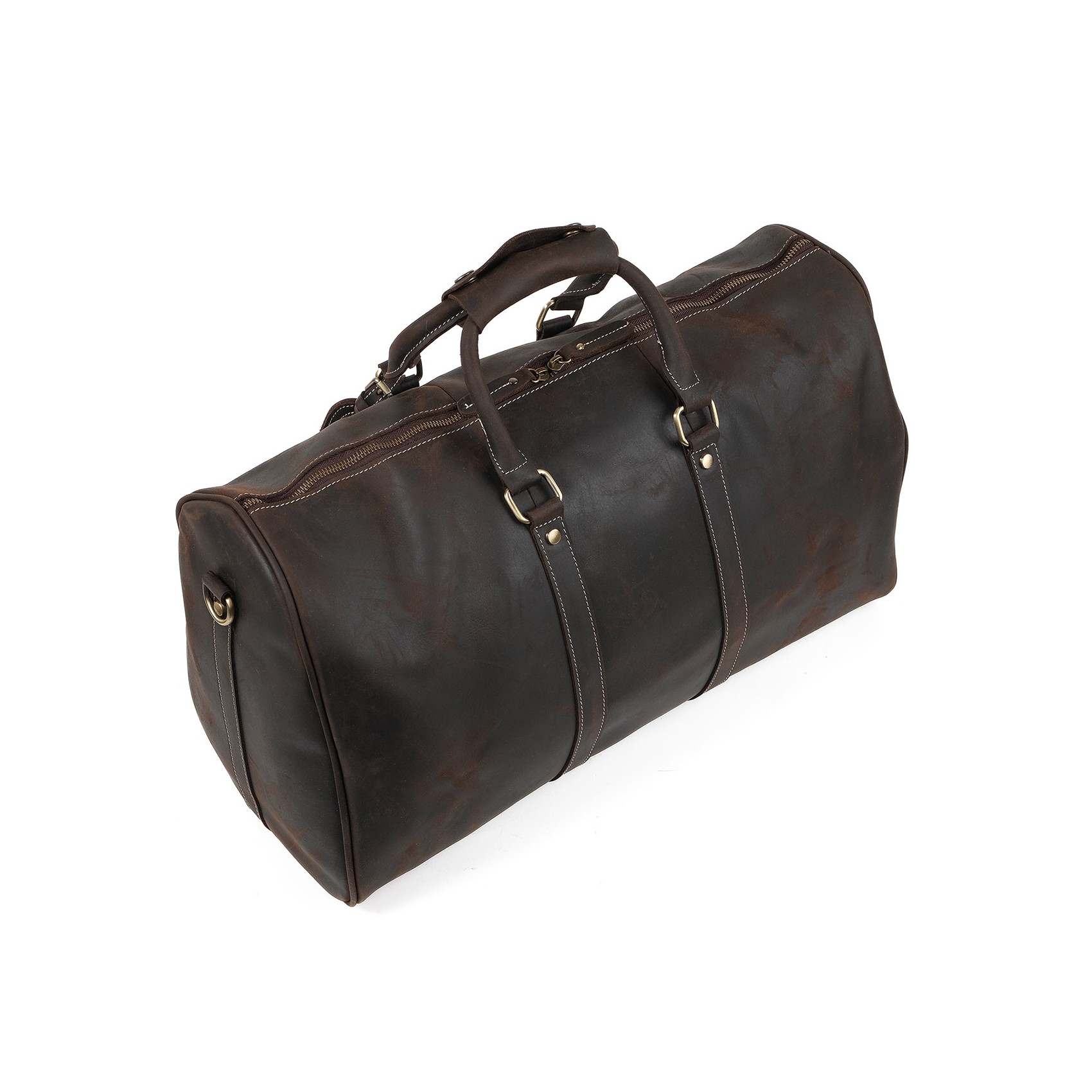 Мужская кожаная дорожная сумка Oswald темно-коричневая