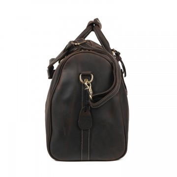 Чоловіча шкіряна дорожня сумка Oswald темно-коричнева фото