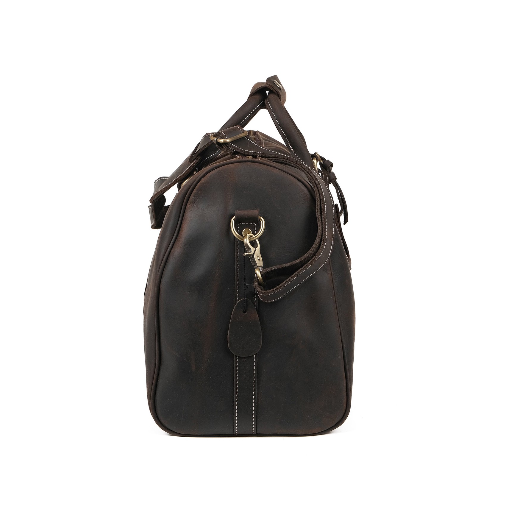 Чоловіча шкіряна дорожня сумка Oswald темно-коричнева